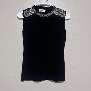 Alythea Tank Top Women Sleeveless Pullover Black Blouse Size S/M‎